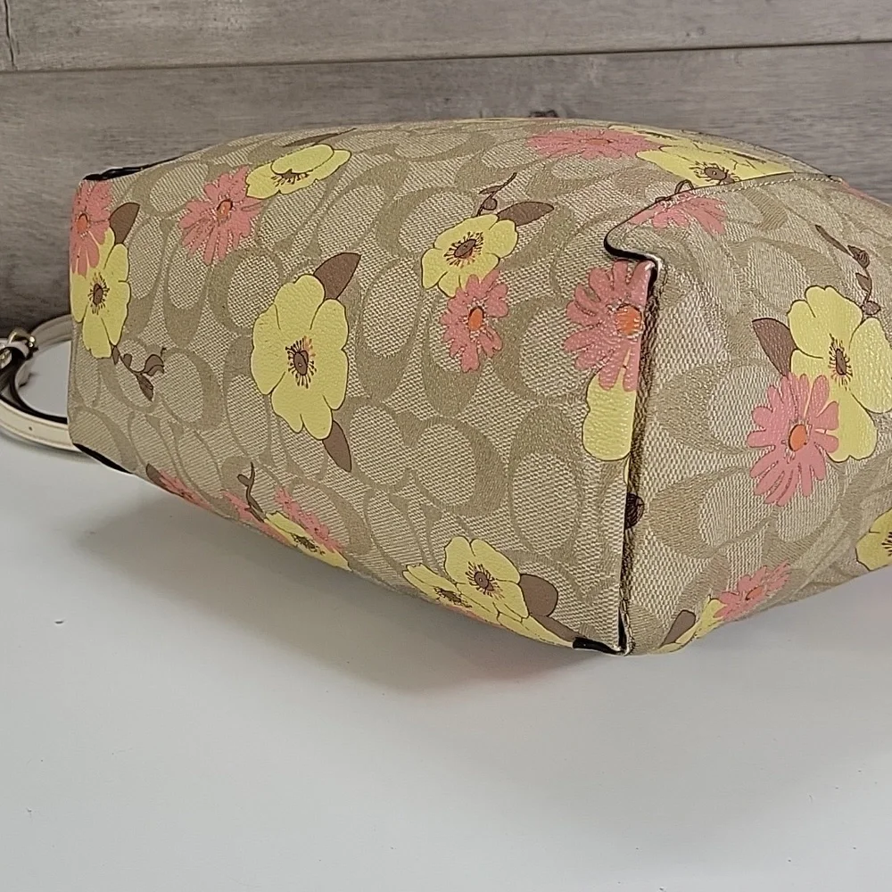 Coach Kacey Signature Floral Shoulder Tote Crossbody Bag CH546